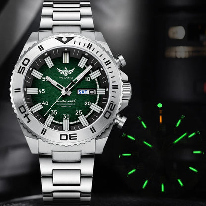 Yelang Watches V1035 44mm Men's Diving Watch Human Kinetic Energy Watch 100m Waterproof Watches Luminous Japan PX83 Sapphire