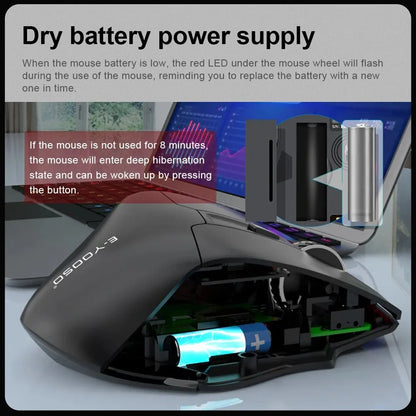 E-YOOSO X-31 Pro USB Gaming Large Mouse, Supports Bluetooth 2.4G Wireless, PAW3212 4800 DPI for Gamer Mice, Computer, Laptop, PC