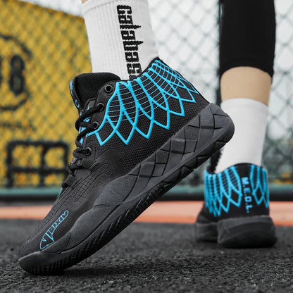 The youth actual combat basketball shoe movement outdoor comfortable cushioning wear-resisting fashion breathable high quality