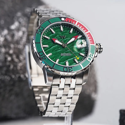 Zegarek WM – automatyczny zegarek mechaniczny NH35 z powłoką antyrefleksyjną, wodoodporny do 200, z szafirowym szkłem – Welly Merck Watch WM206
