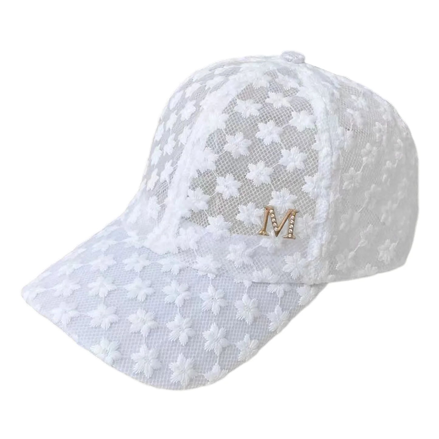 Lace Flower Thin Baseball Cap Female Spring And Summer Sunscreen Hollow Cap Breathable Sweet Adjustable Head Circumference
