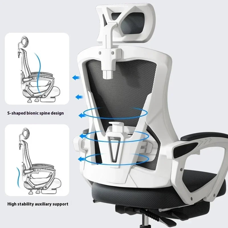 Gaming Chair Office Desk Ergonomic Computer Adjustable Armrests 3D Headrest Chair Lift Chair Back Can Tilt Back with Foot Pedals