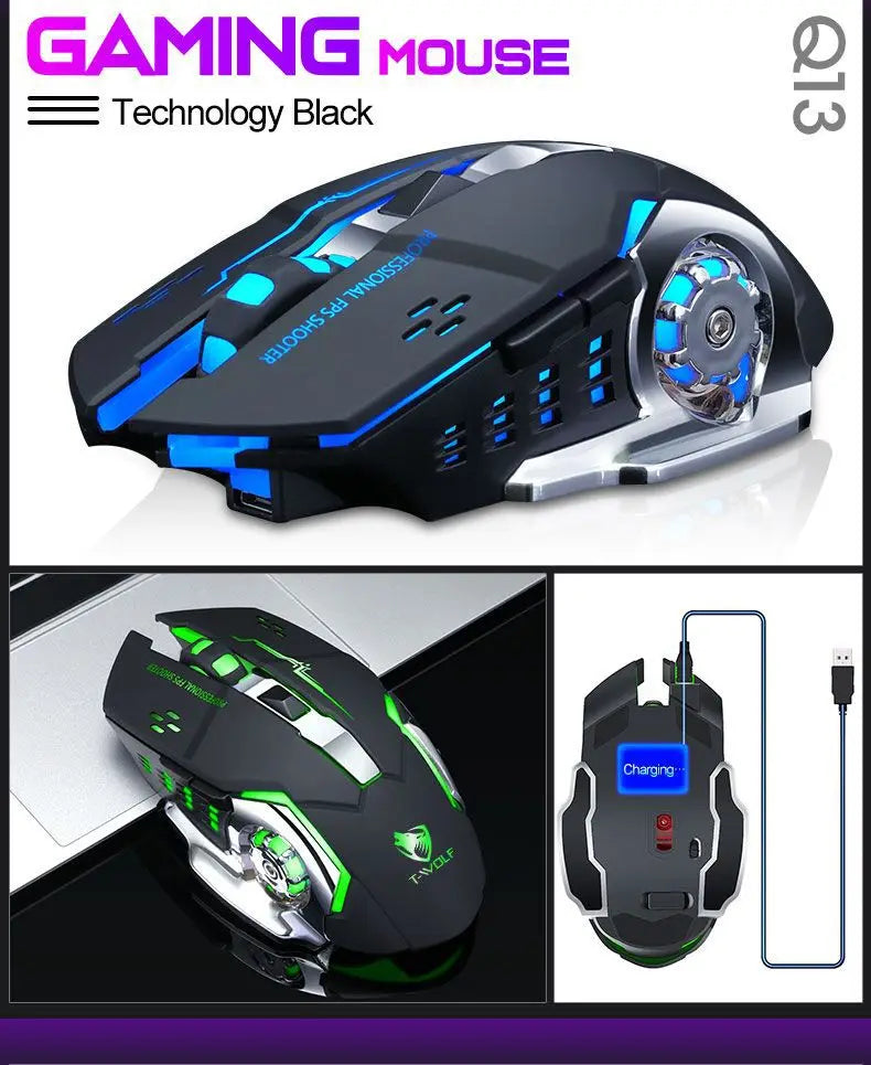 New Wireless Mouse Charging Gaming Mouse Mute Backlit Mouse Mechanical Ergonomic Optical Computer Accessories for PC Laptop