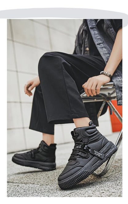 Moderna, avslappnade sneakers, höga skateboardskor, studentkängor för män och kvinnor, trendiga, slitstarka, tvåfärgade, för par