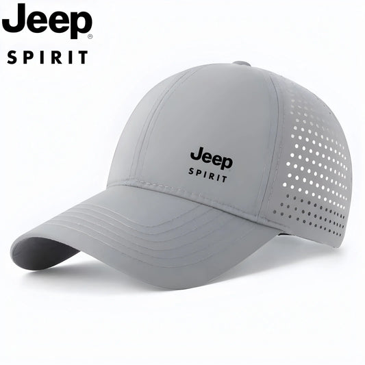 JEEP Quick drying Baseball Hat Summer Mesh Men's and Women's Sunshade, Breathable Sunscreen, Duck Tongue Hat