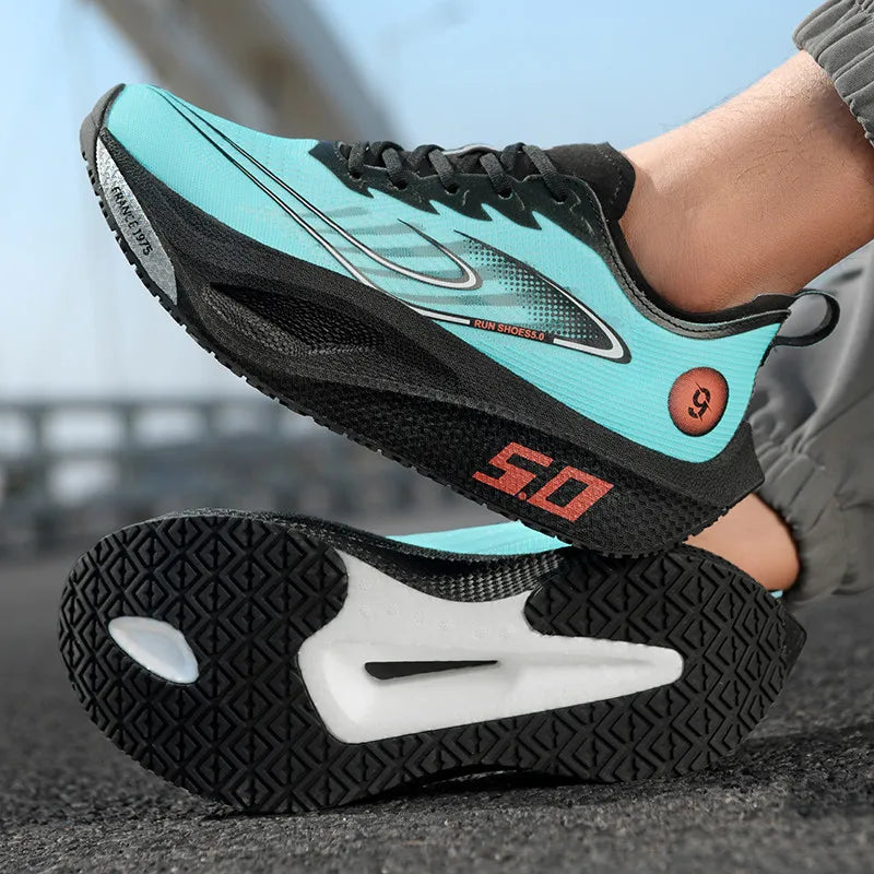Baskets de sport pour homme FourSeasons, chaussures de course CarbonPlate, chaussures de marathon respirantes et confortables, chaussures d'entraînement d'athlétisme, marche
