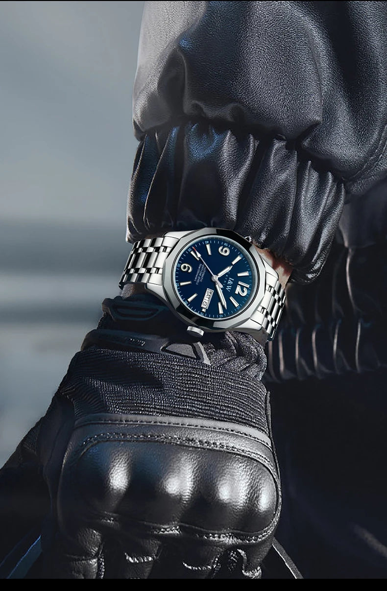 Reloj CARNIVAL luxury mechanical men’s watch in tungsten, MIYOTA 8205 automatic movement, water-resistant.