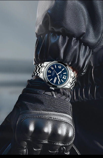 Reloj CARNIVAL luxury mechanical men’s watch in tungsten, MIYOTA 8205 automatic movement, water-resistant.