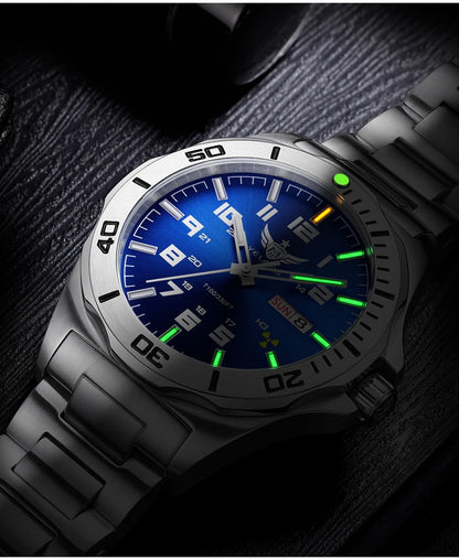 YELANG V1019 Men's Luminous Watch 44mm Mechanical Sapphire Miyota 8205 Automatic Movement 100m Waterproof Diver's Watch for Men