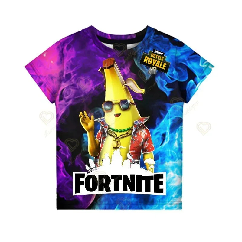 Czerwony Jade Fortnite Anime Battle Royale 3D T-shirt dla mężczyzn, kobiet i dzieci – T-shirt Pelly, prezent urodzinowy dla dziewczynek i chłopców