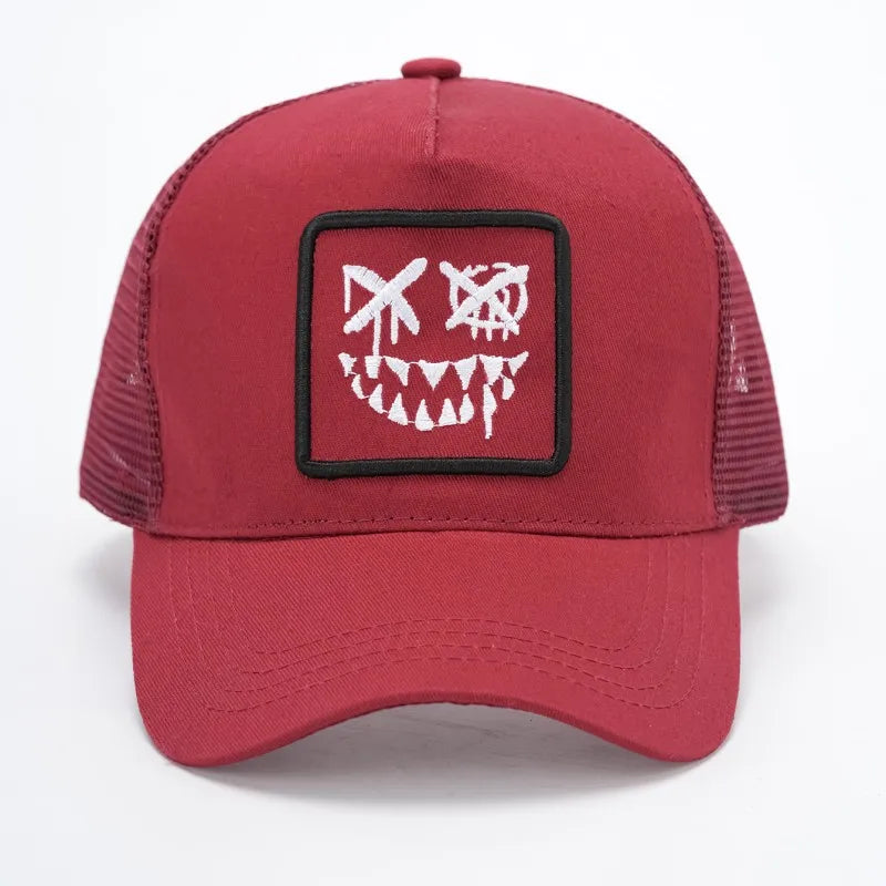 Doitbest Children XX Smiling Face Embroidery Baseball Caps Mesh Summer Outdoor Adjustable Casual Hats Boy Girl Sunscreen Hat