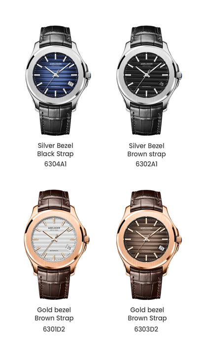 Reloj AGELOCER Original Baikal para hombre, con calendario grande, de estilo formal y de negocios, mecánico automático. Regalo de cumpleaños para hombre.