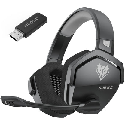 NUBWO G06 Casque Gaming Sans Fil 2.4GHz Bluetooth 5.3 Stéréo Double Mode avec Micro pour PS5 PS4 PC Switch Mobile Ordinateur Portable, pour Joueurs