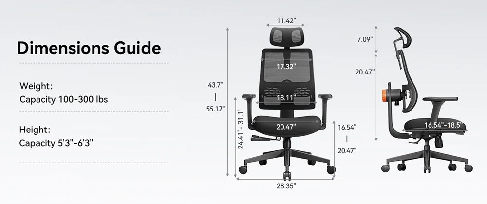 NEWTRAL MAGICH003 Ergonomic Office Chair, Adaptive Lower Back Support Gamer Chair, Adjustable Headrest Seat Depth Office Chair