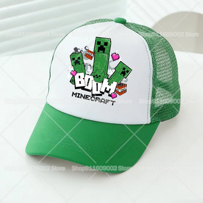 Minecrafted Mesh Baseball Caps Cartoon Figures Adult Children Sports Hats Boys Girls Summer Outdoor Sunshade Peaked Caps Gift