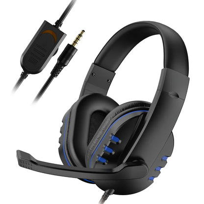 3,5 mm bedrade gamingheadset met microfoon voor PS4, pc en laptop, stereo gaminghoofdtelefoon met ruisonderdrukkende microfoon, bedrade over-ear gamingheadset
