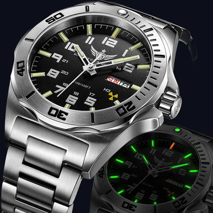 YELANG V1019 Men's Luminous Watch 44mm Mechanical Sapphire Miyota 8205 Automatic Movement 100m Waterproof Diver's Watch for Men