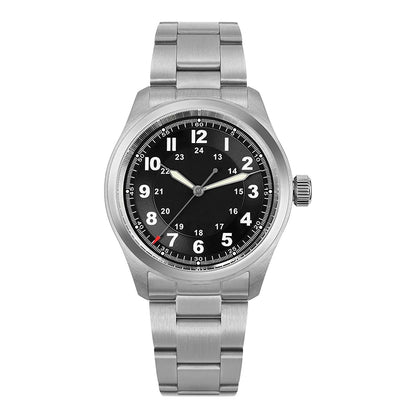 Militado ML08 V2 Vintage-Quarzuhr Military VH31-Uhrwerk Doppeltes Saphirglas C3 BGW-9 Leuchtend Wasserdicht 38mm Uhr