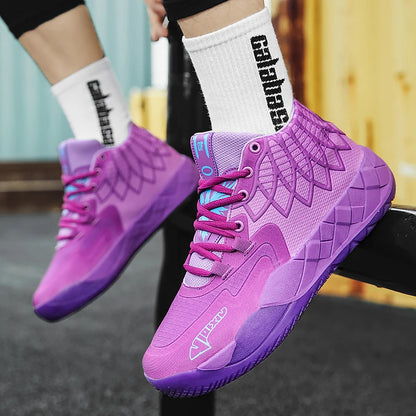 The youth actual combat basketball shoe movement outdoor comfortable cushioning wear-resisting fashion breathable high quality