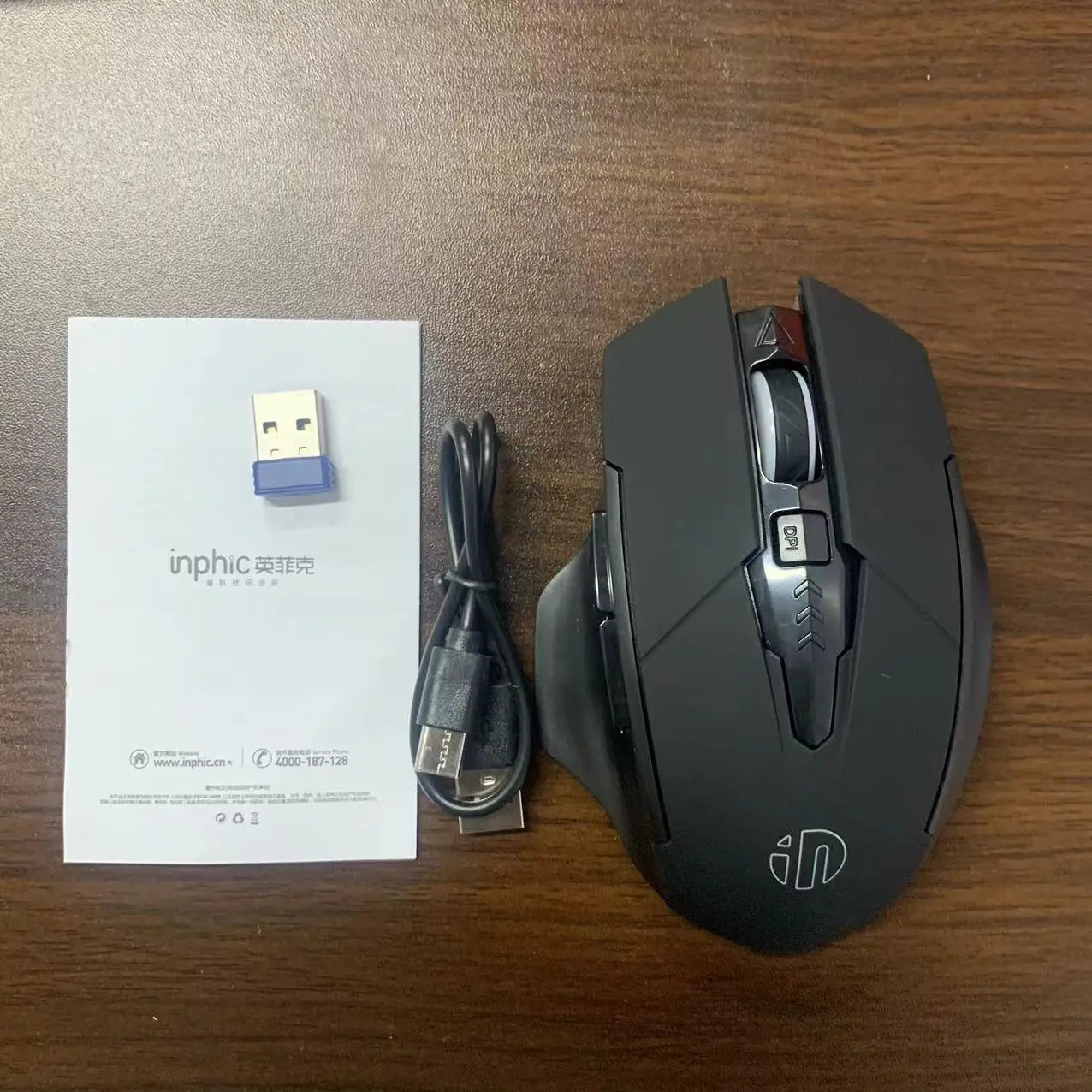 INPHIC A1 Bluetooth Mouse, Rechargeable 2.4G Tri-Mode Optical Mute Wireless Mouse, 1600 DPI for Mac, Laptop, PC, Tablet, Mobile Phone