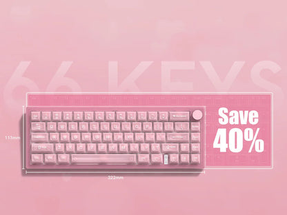 Womier VK66 PRO Pink Hot Swap Gaming Keyboard Gasket Mount RGB Gamer Keyboard Wired QMK/VIA Mechanical Keyboard for Win Mac PC