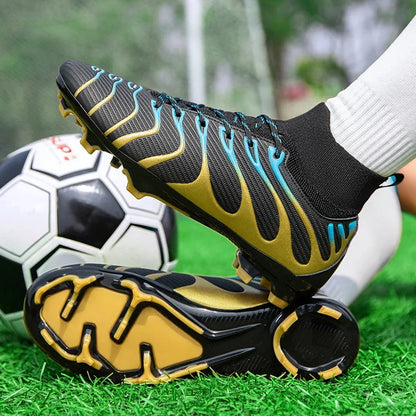 Chaussures de Football pour hommes, chaussures de Sport FG/TF, bottes d'entraînement en plein air pour garçons, antidérapantes, longues pointes, Futsal d'intérieur confortables