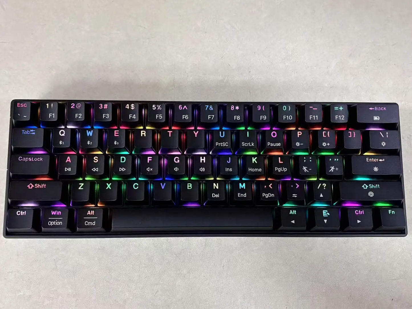 61-Key RGB Backlit Tri-Mode Bluetooth Mechanical Keyboard Dust-Proof Hot-Swappable Wireless Gaming & Office Keyboard for Esports