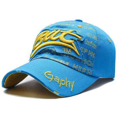 Hat Men'S Hip Hop Baseball Cap Korean Version Ins Tide Brand Summer Letter Embroidered Cap, Sun Protection Hat