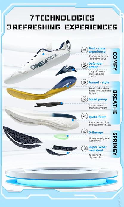 ONEMIX Bumper Max Jogging Running Shoes Unisex Lightweight Sneakers Road Wear-Resistant Fashion Sports Fitness Shoes