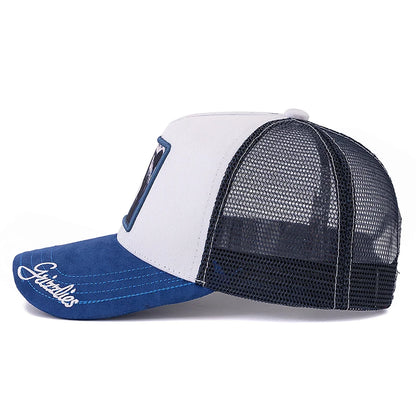 Czapka typu trucker unisex z naszywką w wzór Grizzlies, zamszowa czapka przeciwsłoneczna, letnia czapka baseballowa z motywem zwierzęcym dla mężczyzn i kobiet