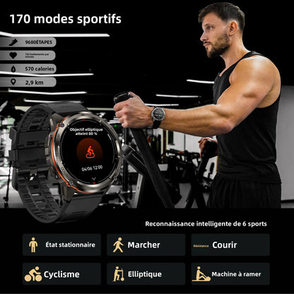 Ceas inteligent KOSPET TANK T3 Ultra 2 pentru bărbați, cu GPS, din oțel inoxidabil, rezistent la apă până la 50 m, IP69K, monitor de sănătate, compatibil cu Android și iOS