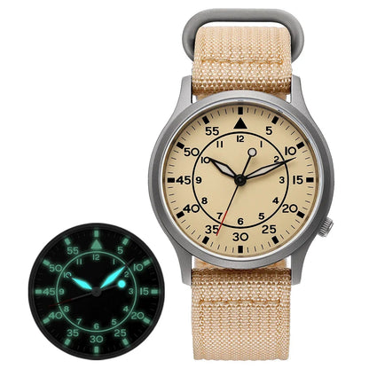 BERNY Titanium herenhorloge met kwartsmechanisme, AR-coating, saffierglas, modieus polshorloge, lichtgevend, VH31, ultradun polshorloge, waterdicht tot 5 ATM