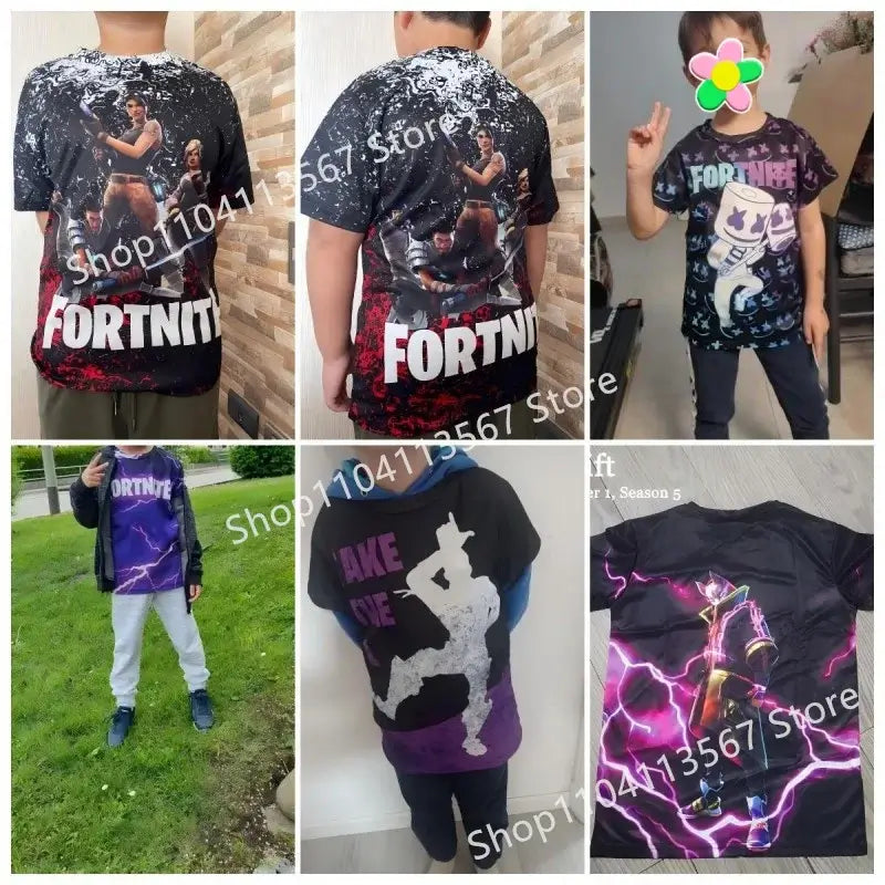 2PCS Suits F-Fortnited Victory 3D T-shirt Shorts Kids Tops Girls Boys Battle Royale Clothes Harajuku Tees Hero Children T Shirt