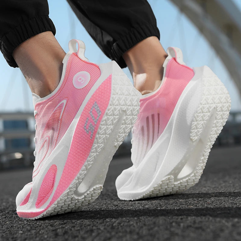 Baskets de sport pour homme FourSeasons, chaussures de course CarbonPlate, chaussures de marathon respirantes et confortables, chaussures d'entraînement d'athlétisme, marche