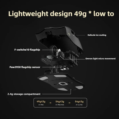 New ATK X1 SE Starlight Wireless Lightweight Mouse PAW3395 26K DPI Hub Page Driver 1000Hz Gaming Mouse PC Player Accessories