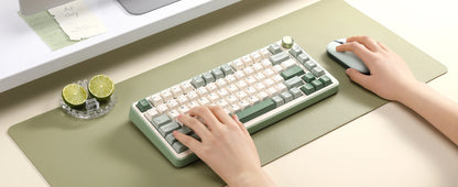YUNZII B75 PRO Green Mechanical Gaming Keyboard, Gasket 75 Knob RGB Keyboard, BT/Wired/Wireless  Hot-Swap Custom Creamy Keyboard
