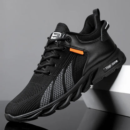Moda Herrsneakers Mesh-skor Casualskor Snörskor för män Lätta vulkaniserade skor Promenadsneakers Zapatillas Hombre