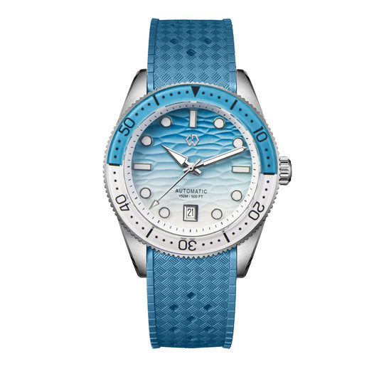 40mm Diver Watch Texture Men's Watches Automatic Mechanical Sapphire Waterproof 150 Meters Luminous Comes With Rubber Strap