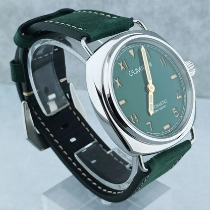 Zegarek męski 46 mm z ręcznym naciągiem, mechanizm Seagull ST3600, szkło szafirowe, wodoodporny, stal nierdzewna 316L, zegarek na zamówienie