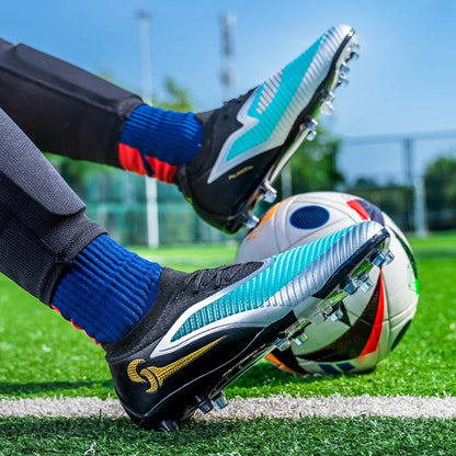 Nouvelles chaussures de football pour hommes, crampons longs antidérapants et respirants pour le sport en extérieur, idéales pour l'entraînement et les matchs, confortables pour adultes