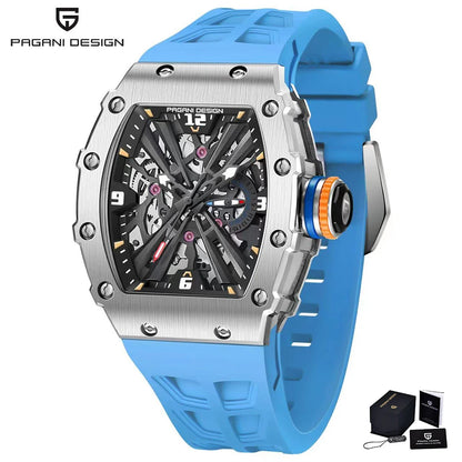 2026 New PAGANI DESIGN Men's Quartz Watches VH65 Movt Skeleton Dial 100M Waterproof Sport Rectangle Sapphire Glass Watch for Men