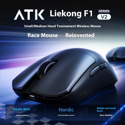 ATK F1 V2 Ultra MAX геймърска мишка, безжична, три режима, PAW3950, двойно 8k, лека ергономична eSports мишка, персонализиран PC аксесоар