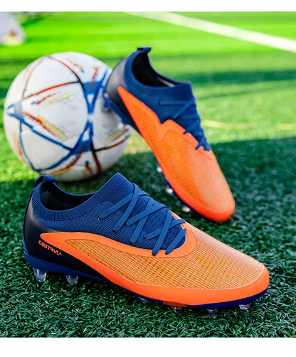 Neue Herren-Fußballschuhe für draußen, atmungsaktive Fußballschuhe für Erwachsene mit rutschfester Sohle, lange Stollen, Sportschuhe für Training, Jungen und Spiel, komfortabel