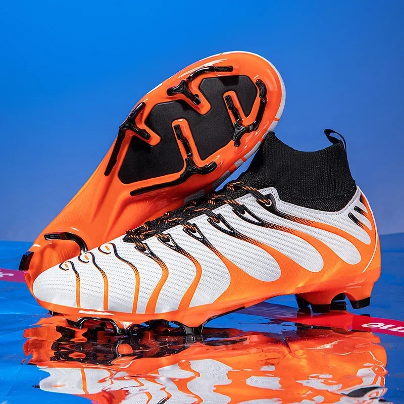 Hommes Match bottes de Football Sport entraînement longues pointes FG/TF garçons crampons chaussures de Football en plein air antidérapant intérieur Futsal confortable