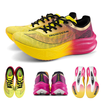IRUNSVAN Nylon Carbon Plate Professional Marathon Running Shoes for Man Lightweight Cushioning Training Outdoor Sneakers Women