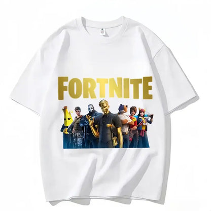 „Fortnite“ apvalios iškirptės marškinėliai, unisex suaugusiesiems, žaidimo šokių stiliaus, nauji, iš grynos medvilnės, trumpomis rankovėmis, puikiai tinka kasdienai ir atostogoms