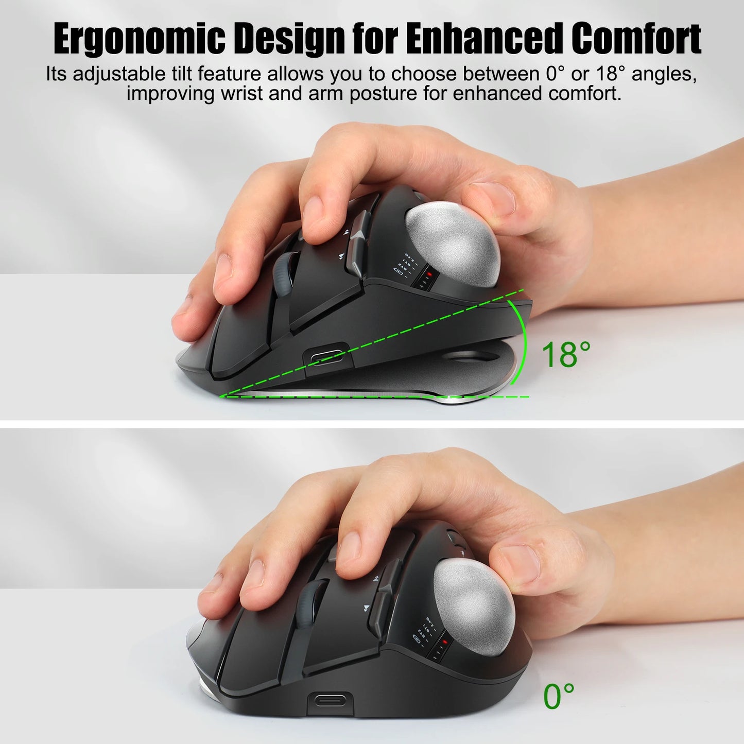 Lefon F33/F26C/F35B Trackball Mouse/Bluetooth Ergonomic Mouse 2.4G Wireless Rechargeable Rollerball Mice for PC Office Drawing