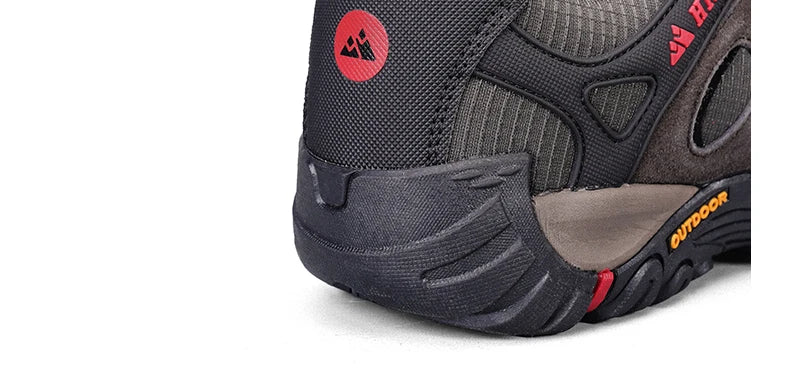 HIKEUP Hiking Shoes Men's Winter Climbing Trekking Sneakers for Men Leather Breathable Outdoor Anti-Skid Sports Work Shoes