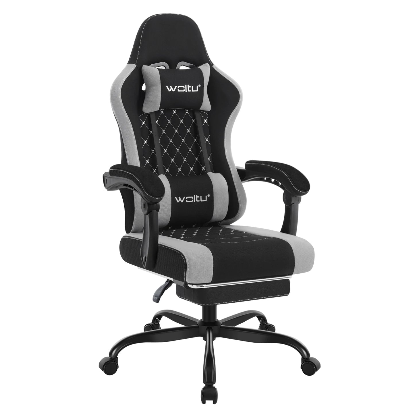 Silla de ordenador giratoria WOLTU con función de masaje, silla de oficina ergonómica con almohada y reposapiés, silla gaming ajustable en altura
