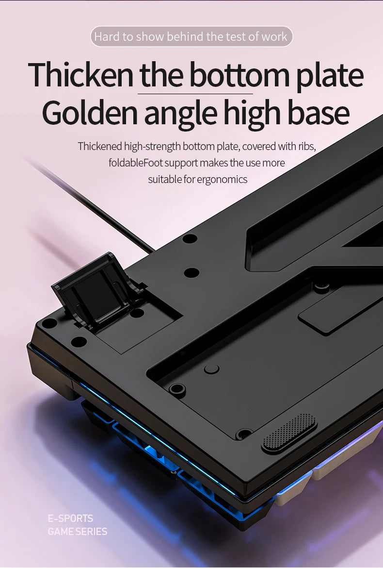 Kabelgebundene USB-Gaming-Tastatur mit Hintergrundbeleuchtung, 104-Tasten-Gamer-Tastatur für Computer/Laptop/PC, ergonomisches Design, Office-Gaming-Zubehör